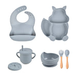 Baby Soft Silicone Feeding 6 Piece Set Baby & Toddler The Trending Baby Grey 