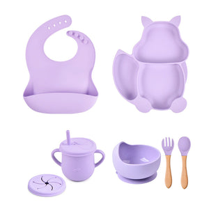 Baby Soft Silicone Feeding 6 Piece Set Baby & Toddler The Trending Baby Lilac 