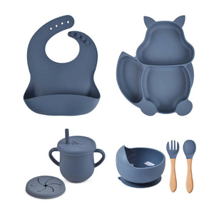 Baby Soft Silicone Feeding 6 Piece Set Baby & Toddler The Trending Baby Navy 