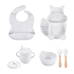 Baby Soft Silicone Feeding 6 Piece Set Baby & Toddler The Trending Baby White 